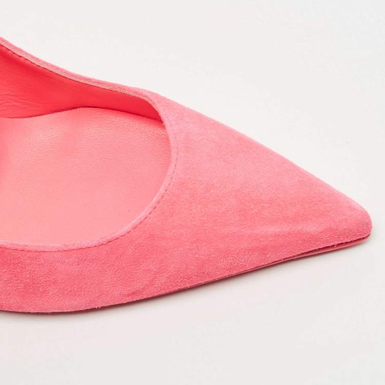 Pre Owned Christian Louboutin Pink Suede Kate Pumps Size 38