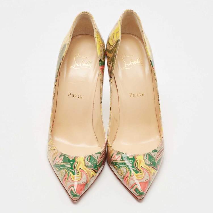 Pre Owned Christian Louboutin Muticolor Patent Leather Pigalle Pumps Size 39
