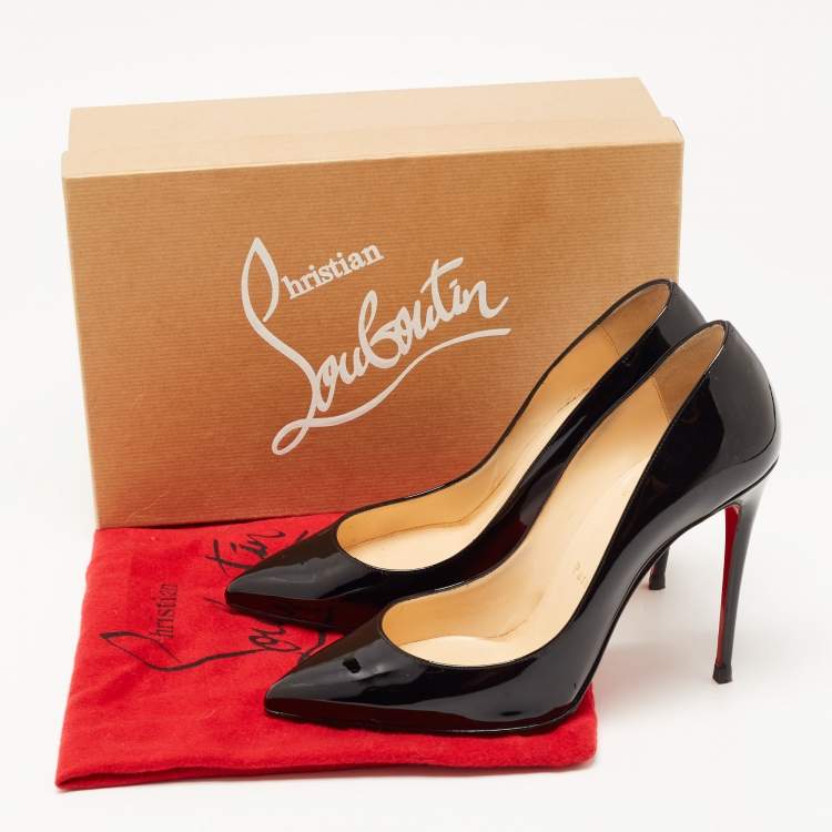 Pre Owned Christian Louboutin Black Patent Leather So Kate Pointed Toe Pumps Size 38