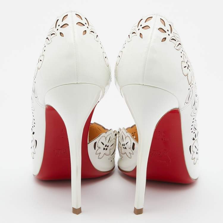 Pre Owned Christian Louboutin White Leather Beloved Pumps Size 38.5