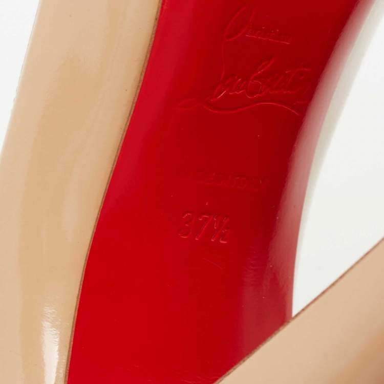مملوكة مسبقًا Christian Louboutin Beige Leather Pointed Toe Pumps Size 37.5