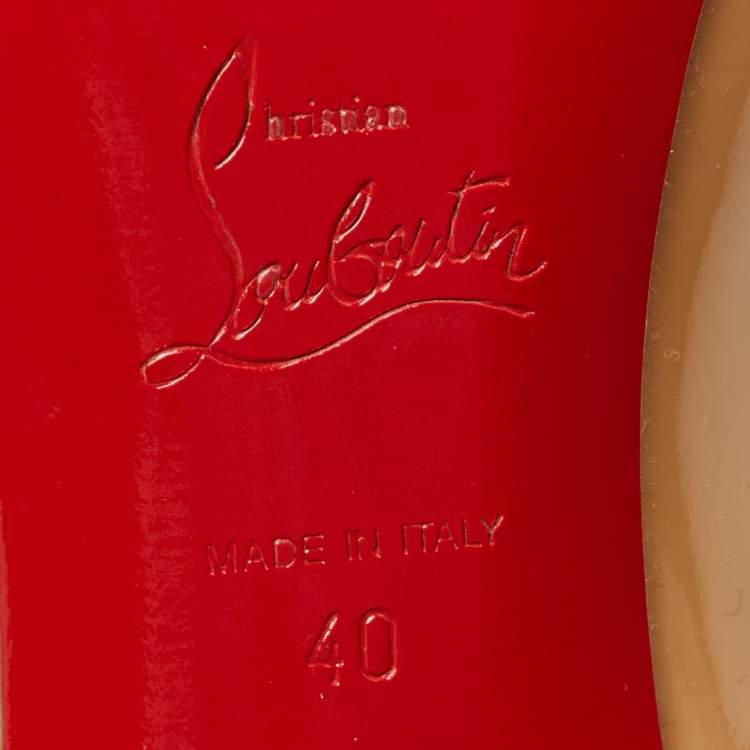 Pre Owned Christian Louboutin Beige Patent Leather Pigalle Pumps Size 40