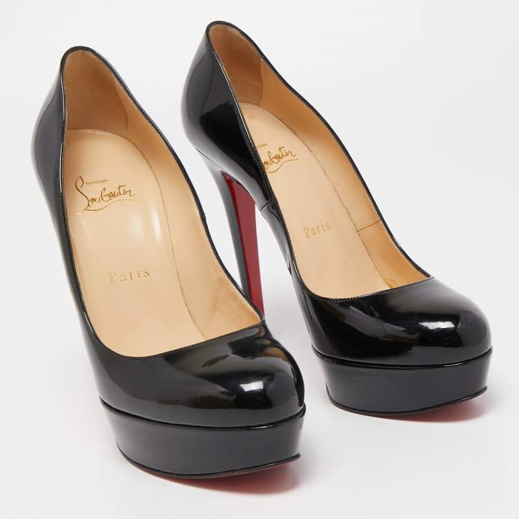 Pre Owned Christian Louboutin Black Patent Leather Bianca Pumps Size 38