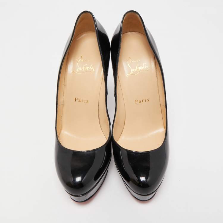 Pre Owned Christian Louboutin Black Patent Leather Bianca Pumps Size 38