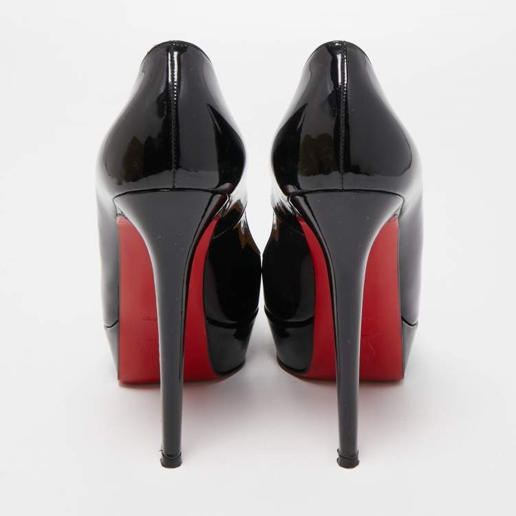 Pre Owned Christian Louboutin Black Patent Leather Bianca Pumps Size 38
