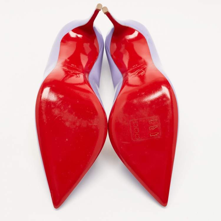 Pre Owned Christian Louboutin Purple Patent Leather So Kate Pumps Size 40