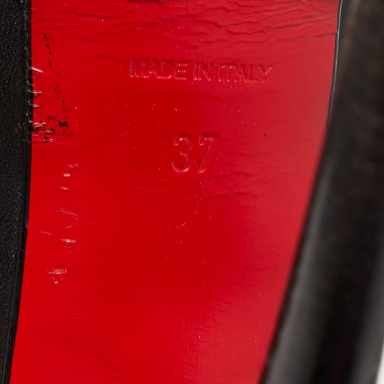 Pre Owned Christian Louboutin Black Leather Bianca Botta Knee High Boots Size 37