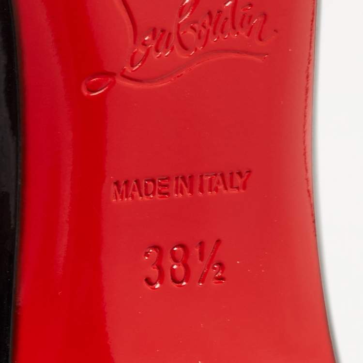Pre Owned Christian Louboutin Black Patent Leather So Kate Pointed Toe Pumps Size 38.5