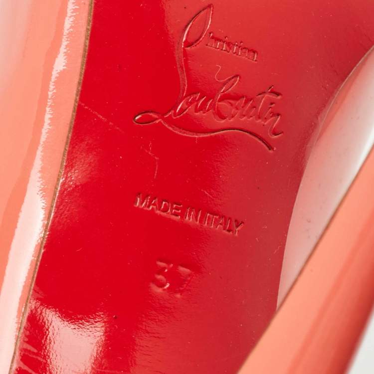 Pre Owned Christian Louboutin Pink Patent Leather Flo Pumps Size 37