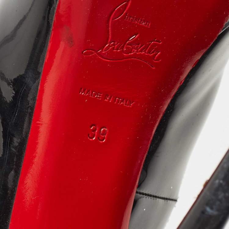 مملوكة مسبقًا Christian Louboutin Black Patent Leather Private Number Pumps Size 39