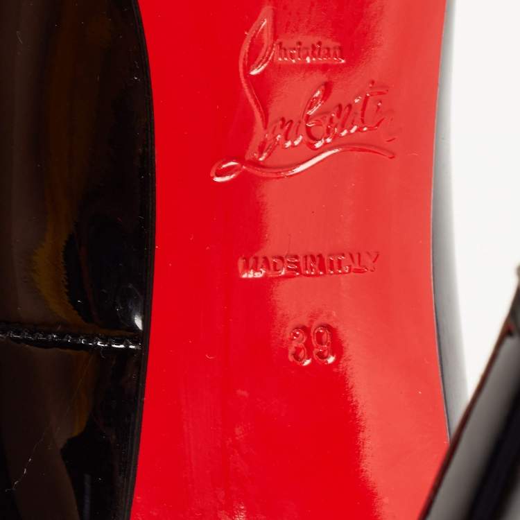 Pre Owned Christian Louboutin Black Patent Leather Pigalle Pointed Toe Pumps 39