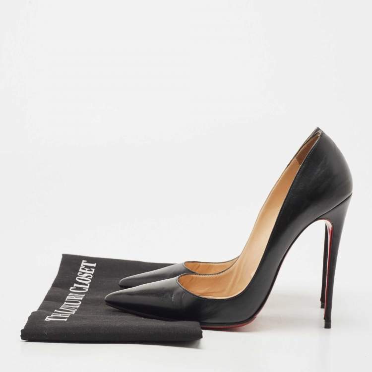 Pre Owned Christian Louboutin Black Leather So Kate Pumps Size 39