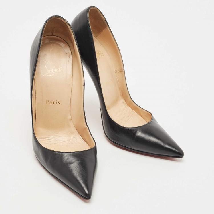 Pre Owned Christian Louboutin Black Leather So Kate Pumps Size 39