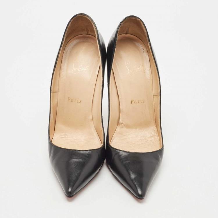 Pre Owned Christian Louboutin Black Leather So Kate Pumps Size 39