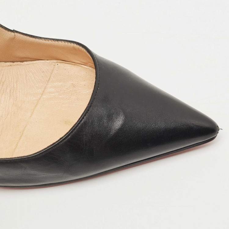 Pre Owned Christian Louboutin Black Leather So Kate Pumps Size 39
