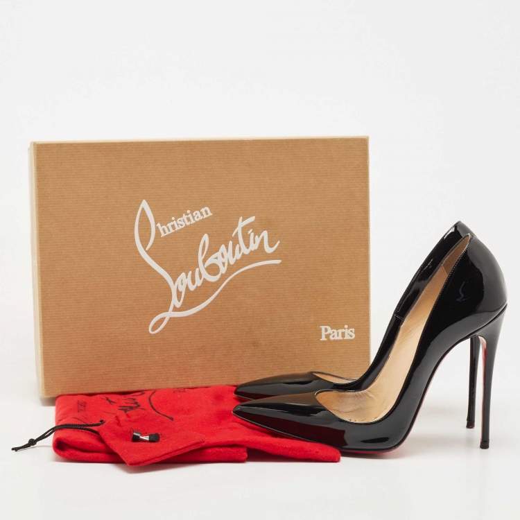 Pre Owned Christian Louboutin Black Patent Leather So Kate  Pumps Size 36.5