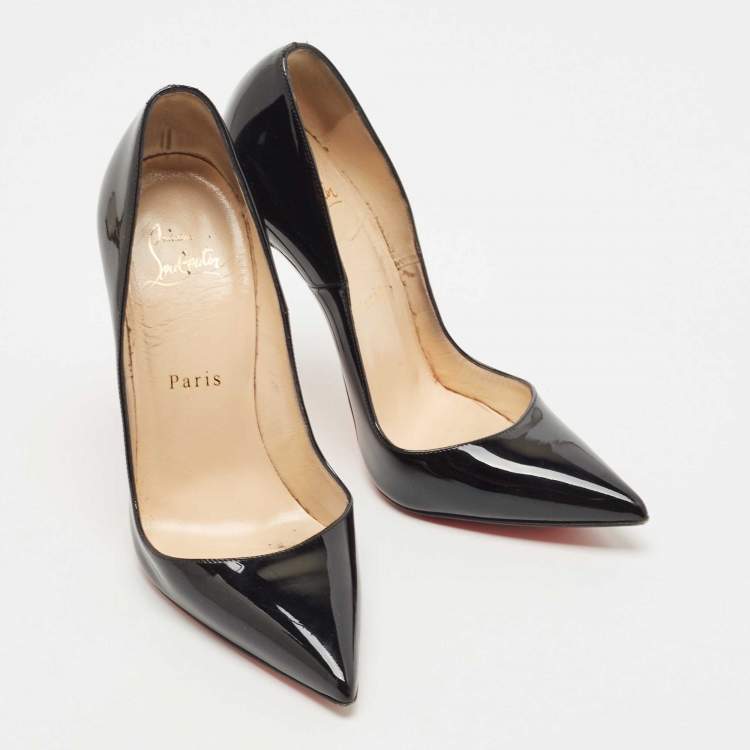 Pre Owned Christian Louboutin Black Patent Leather So Kate  Pumps Size 36.5
