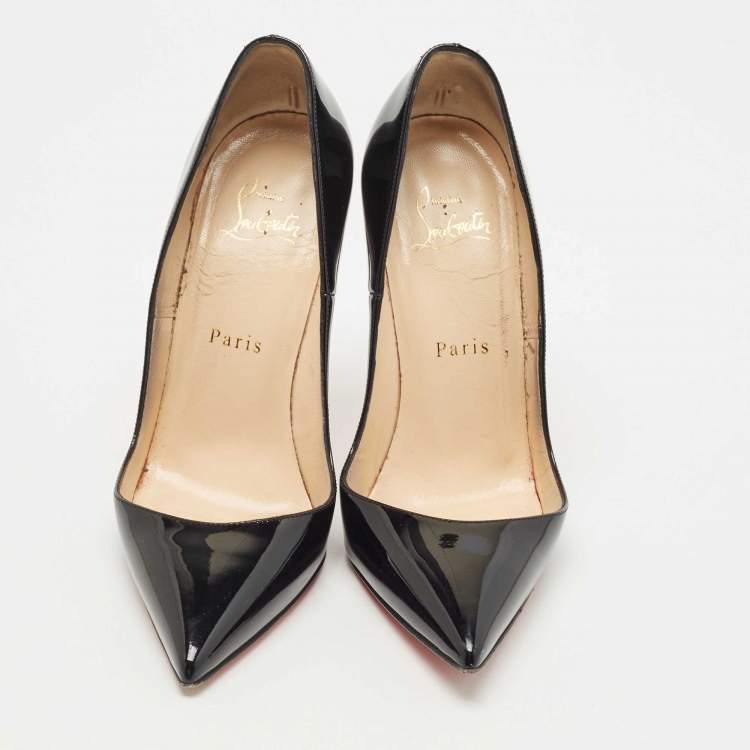 Pre Owned Christian Louboutin Black Patent Leather So Kate  Pumps Size 36.5