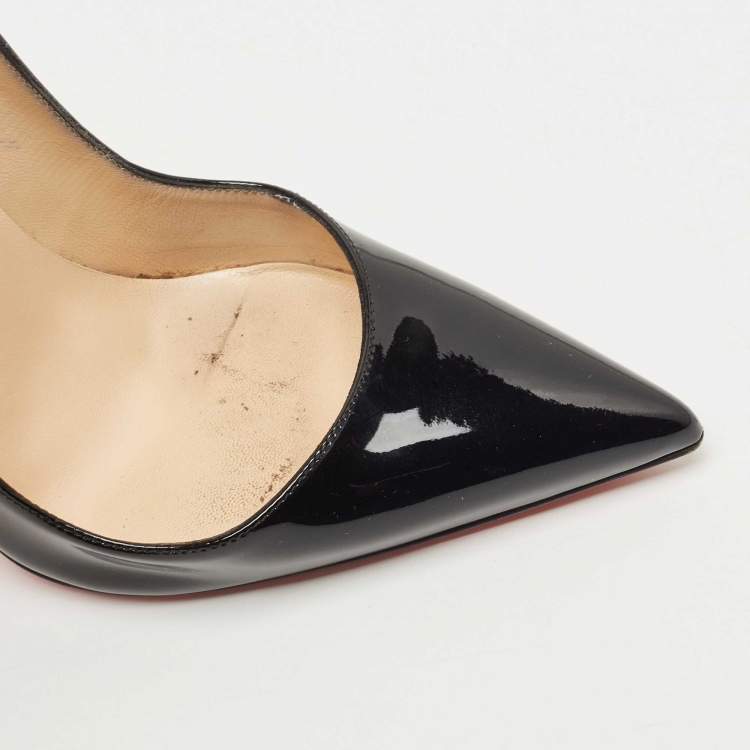Pre Owned Christian Louboutin Black Patent Leather So Kate  Pumps Size 36.5