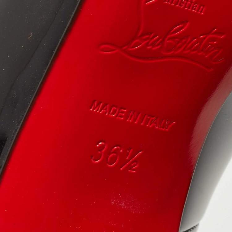 Pre Owned Christian Louboutin Black Patent Leather So Kate  Pumps Size 36.5