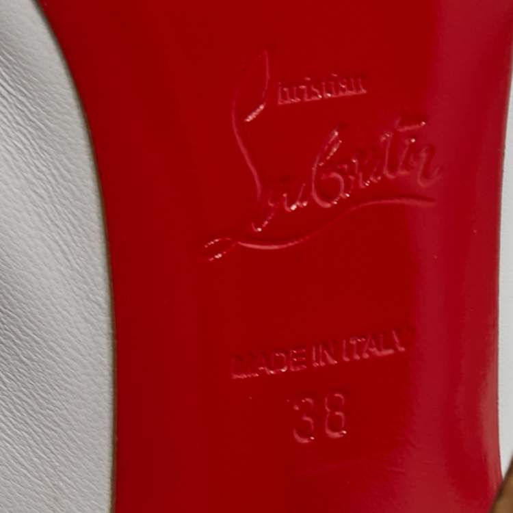 مملوكة مسبقًا Christian Louboutin White Leather Maotic Boots Size 38