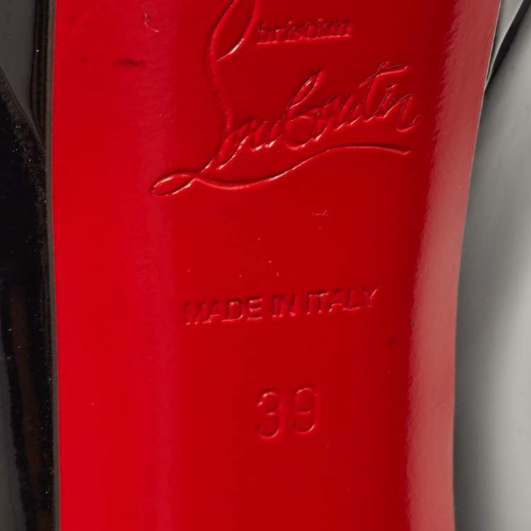 Pre Owned Christian Louboutin Black Patent Leather Bianca Pumps Size 39