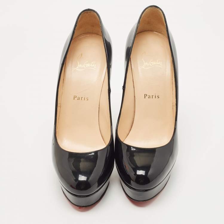 Pre Owned Christian Louboutin Black Patent Leather Bianca Pumps Size 39