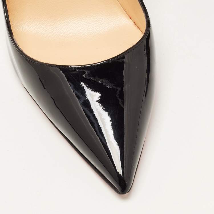 Pre Owned Christian Louboutin Black Patent Leather So Kate Pointed Toe Pumps Size 40