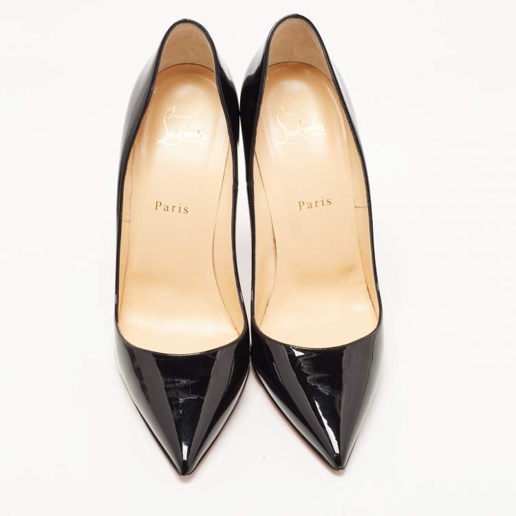 Pre Owned Christian Louboutin Black Patent Leather So Kate Pointed Toe Pumps Size 40