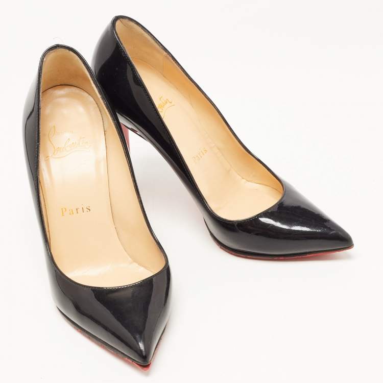 Pre Owned Christian Louboutin Black Patent Leather Pigalle Pumps Size 34.5
