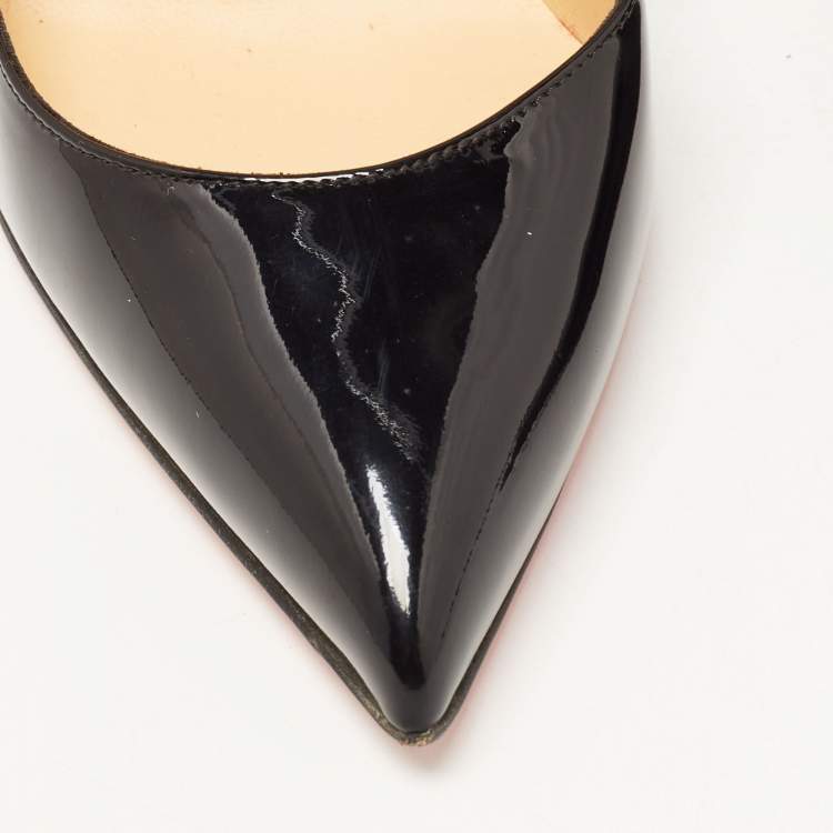Pre Owned Christian Louboutin Black Patent Hot Chick Pumps Size 39.5