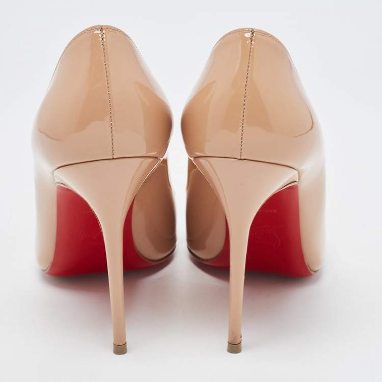 مملوكة مسبقًا Christian Louboutin Beige Patent Leather Pigalle Pumps Size 37.5