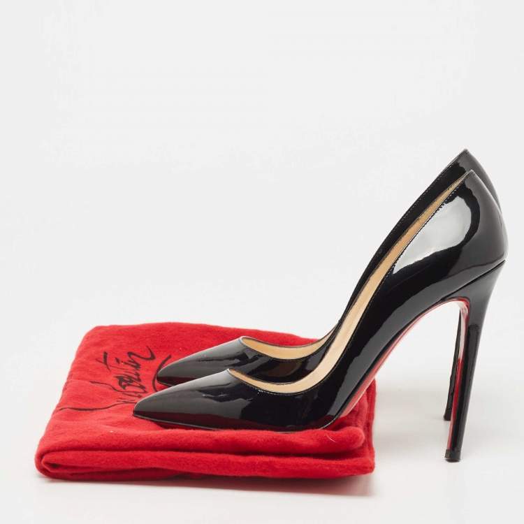 Pre Owned Christian Louboutin Black Patent Leather Pigalle Pumps Size 36