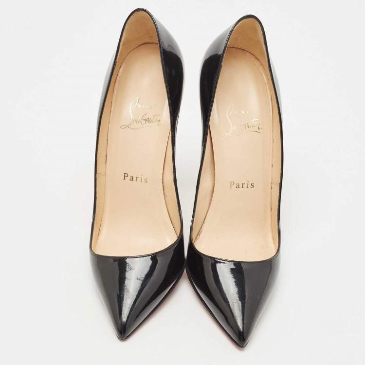 Pre Owned Christian Louboutin Black Patent Leather Pigalle Pumps Size 36