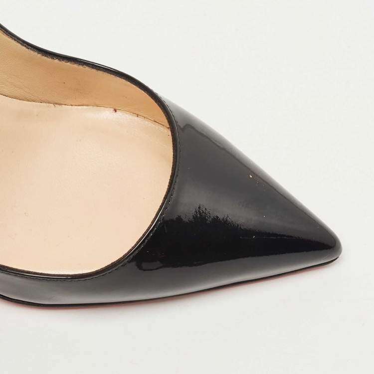 Pre Owned Christian Louboutin Black Patent Leather Pigalle Pumps Size 36