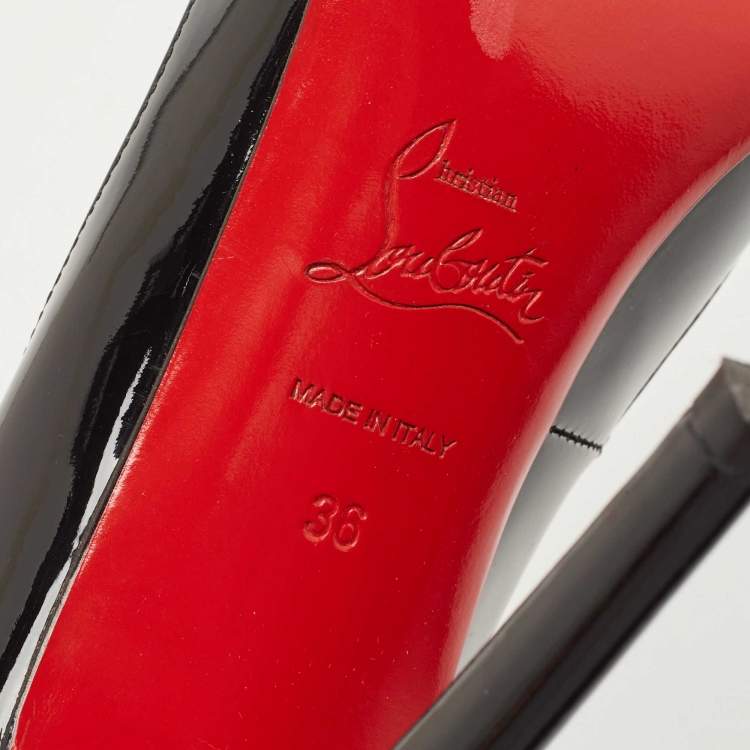 Pre Owned Christian Louboutin Black Patent Leather Pigalle Pumps Size 36