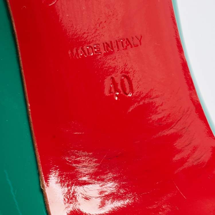 مملوكة مسبقًا Christian Louboutin Green Patent Leather So Kate Pointed Toe Pumps Size 40