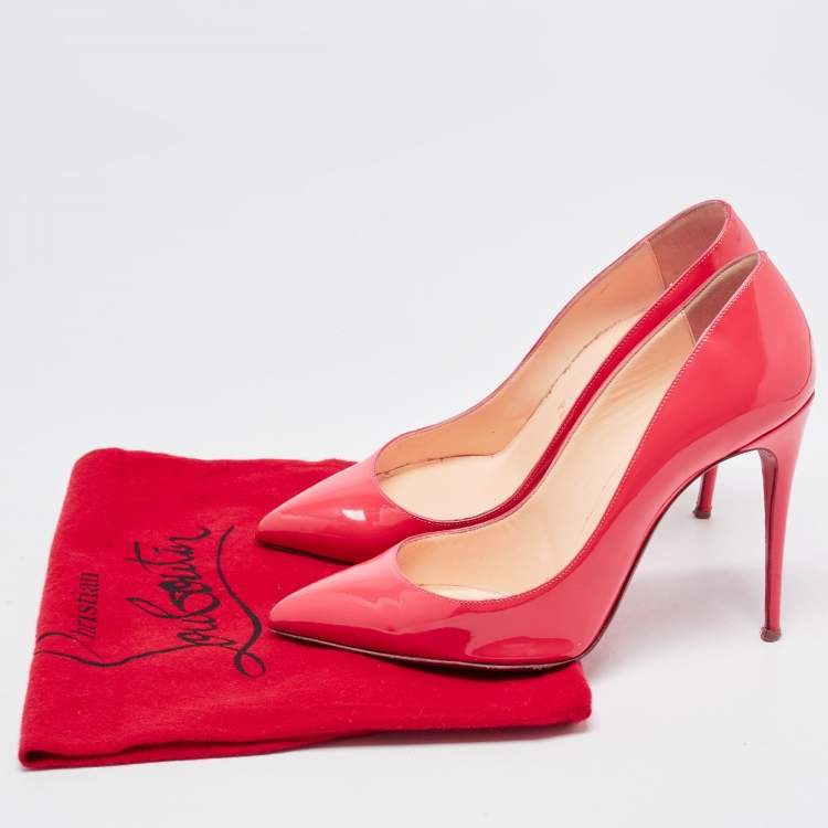 Pre Owned Christian Louboutin Pink Patent Leather Pigalle Follies Pumps Size 37
