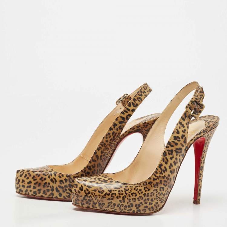 Black leopard print discount slingback christian louboutin