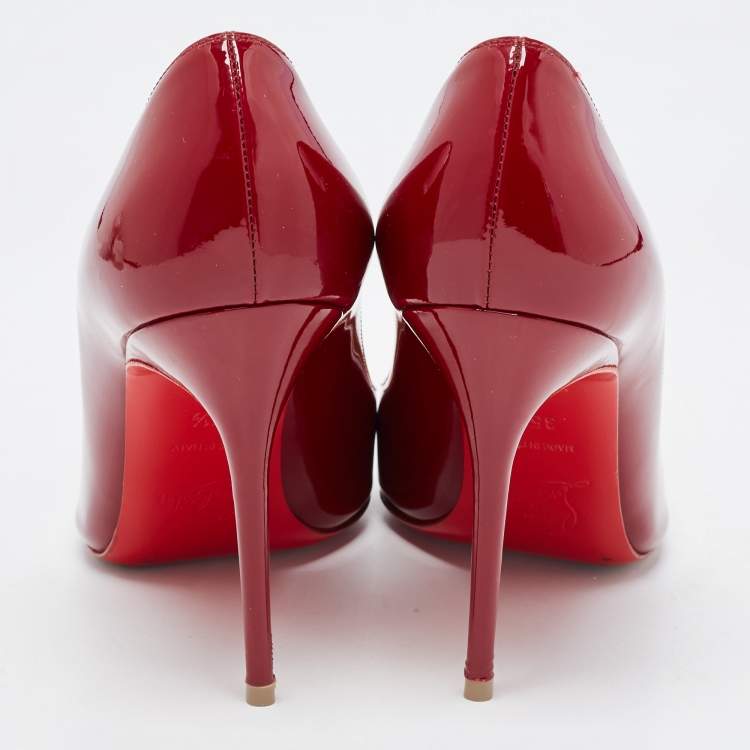 Pre Owned Christian Louboutin Red Patent Leather Pigalle Pointed Toe Pumps Size 35.5