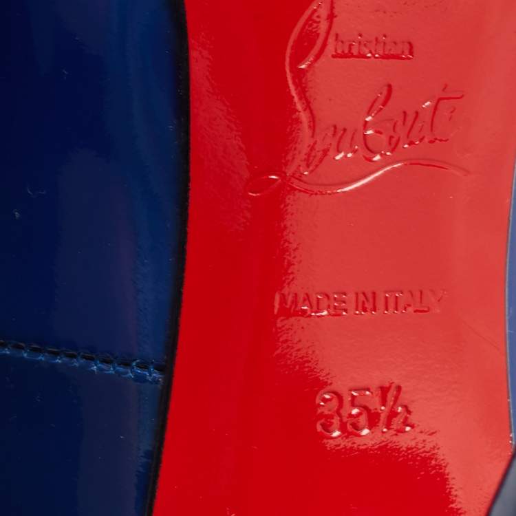 مملوكة مسبقًا Christian Louboutin Blue Patent Leather Pigalle Pumps Size 35.5