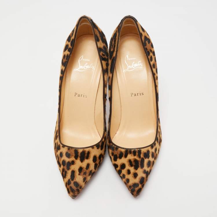 Pre Owned Christian Louboutin Two Tone Calf Hair Pigalle Plato Pumps Size 39.5