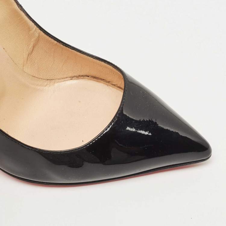 Pre Owned Christian Louboutin Black Patent Leather Pigalle Pumps Size 38