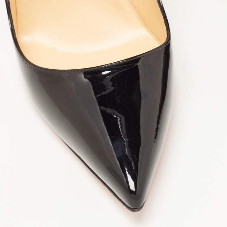 Pre Owned Christian Louboutin Black Patent Leather So Kate Pumps Size 41.5