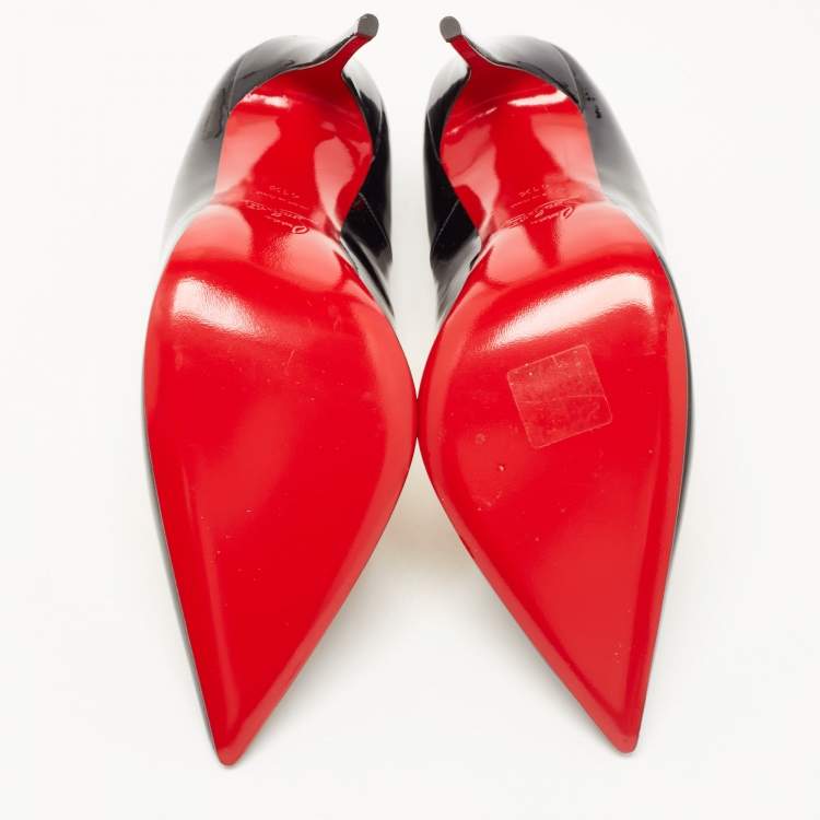 Pre Owned Christian Louboutin Black Patent Leather So Kate Pumps Size 41.5