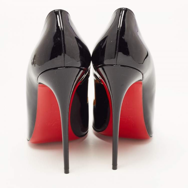 Pre Owned Christian Louboutin Black Patent Leather So Kate Pumps Size 41.5