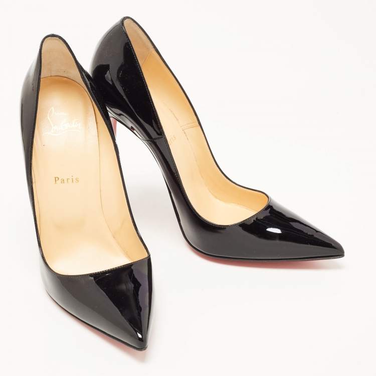 Pre Owned Christian Louboutin Black Patent Leather So Kate Pumps Size 41.5