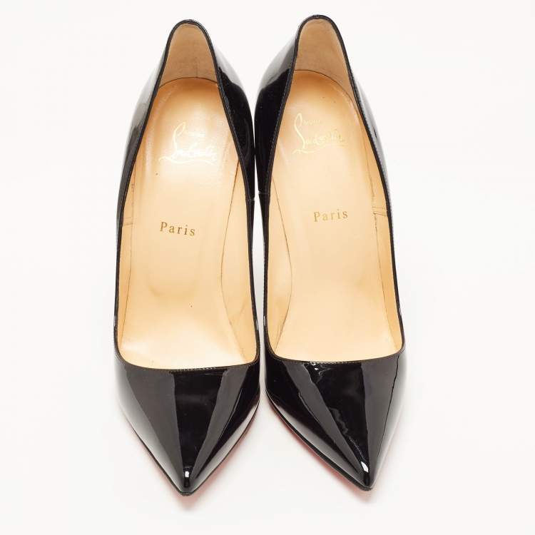 Pre Owned Christian Louboutin Black Patent Leather So Kate Pumps Size 41.5
