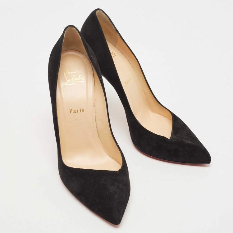 Pre Owned Christian Louboutin Black Suede Corneille Pumps Size 41