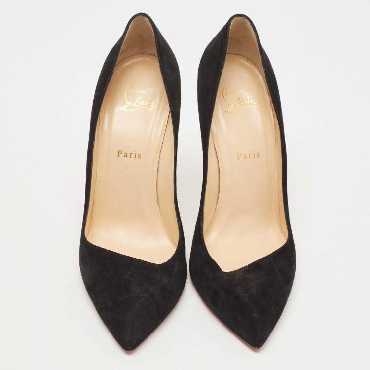 Pre Owned Christian Louboutin Black Suede Corneille Pumps Size 41